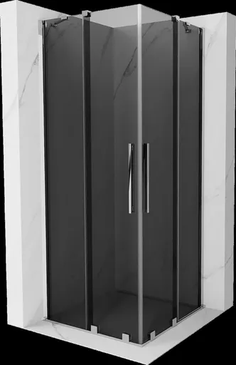 MEXEN/S Velar Duo sprchový kout, posuvné dveře 90 x 90, grafit, chrom 871-090-090-42-01