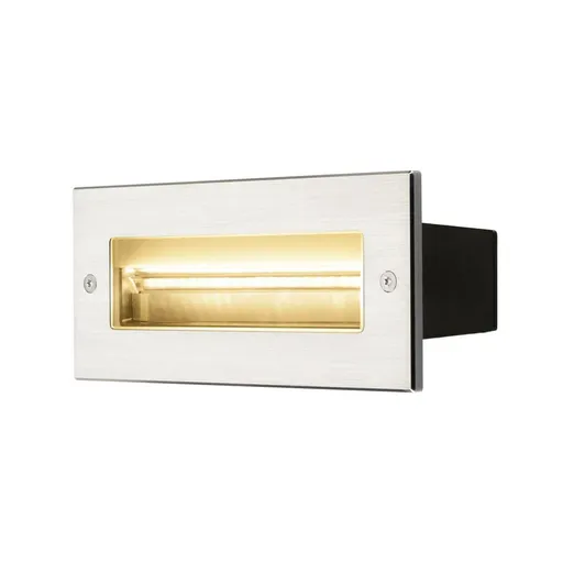 SLV BIG WHITE BRICK, venkovní nástěnné vestavné svítidlo, LED, 3000K, nerezová ocel, 230 V, IP67, 850 lm, 10 W 233660