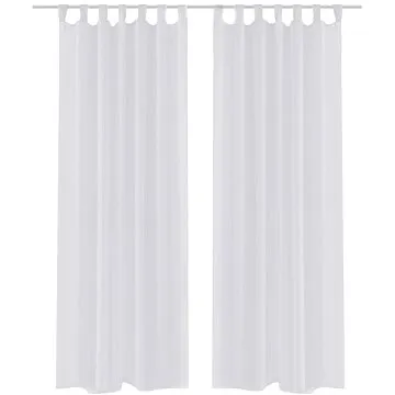 Bílé průsvitné závěsy - 2 ks - 140 x 175 cm (130197)