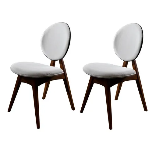 Sada jídelních židlí Touch Cream and Walnut, 2 ks