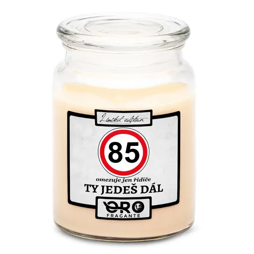 Svíčka Ty jedeš dál – výběr věku (věk: 85, Vůně svíčky: Vanilka)