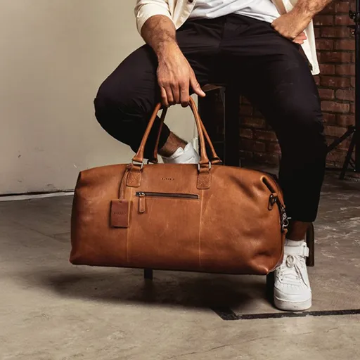 Kožená cestovní taška Burkely Alexander - koňak