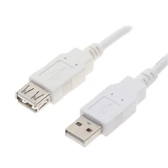 USB prodlužka (2.0), USB A samec - USB A samice, 0.3m, bílá
