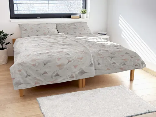 Polášek Krepové povlečení Ginkgo - Béžová | 140 x 200 cm / 70 x 90 cm