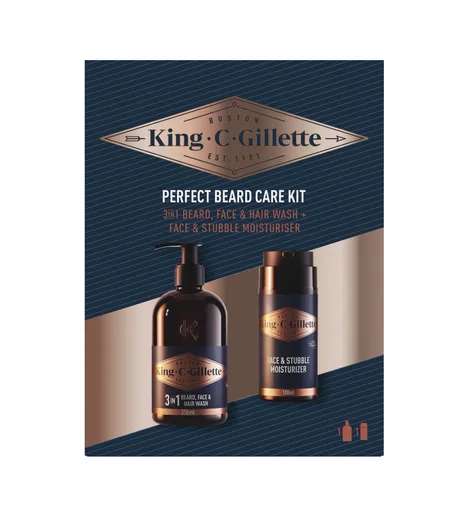 Gillette Xmass sada King C. šampon 3v1 + hydratační krém 350 ml 100 ml