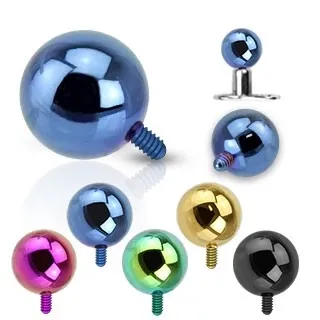 Kulička do implantátu z oceli 316L - anodizovaný povrch, různé barvy, 5 mm - Barva piercing: Zelená