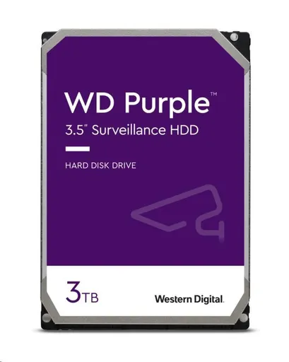 WD PURPLE WD33PURZ 3TB, SATA III 3.5", 256MB, 175MB/s, Low Noise, CMR
