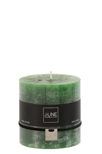 Zelená svíčka ve tvaru válce M - 10*10*10 cm - 75 hod. J-Line by Jolipa