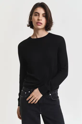 SVETR GANT FINE MERINO C-NECK BLACK