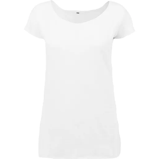 Build Your Brand Dámské tričko s lodičkovým výstřihem - Bílá | XL