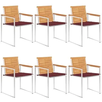 SHUMEE Židle zahradní s poduškami, teak 3078617 - 8ks v balení (3078617)