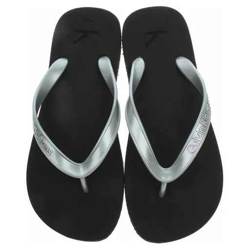 Dámské plážové pantofle Calvin Klein YW0YW01719 00T Black-Silver 37