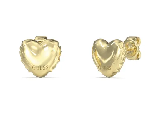 Guess Romantické pozlacené náušnice Srdíčka Iconique JUBE05543JWYGT/U