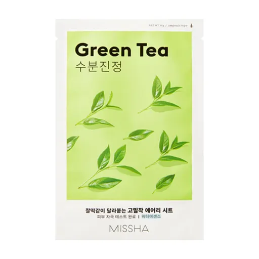Missha Airy Fit Green Tea zklidňující plátýnková maska 19 g