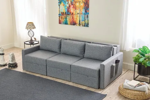 Trojmístná rozkládací pohovka Saros - Grey