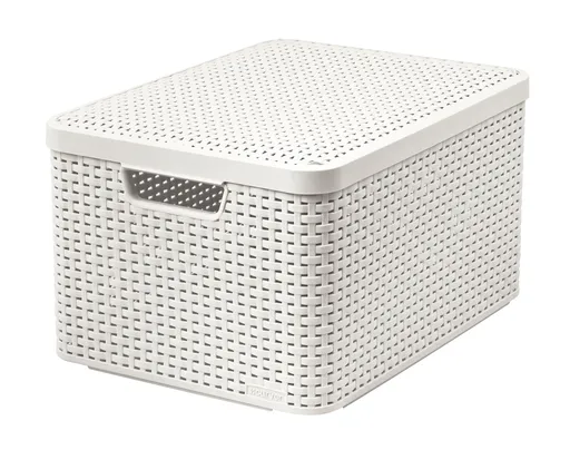 Curver Úložný box Rattan Style2 L s víkem 1 ks krémový