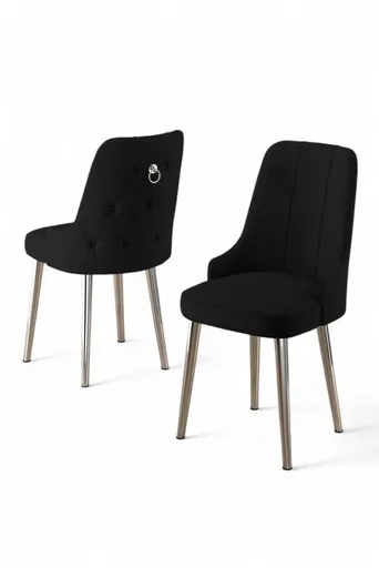 Sada židlí (4 kusy) Newa - Black, Chrome