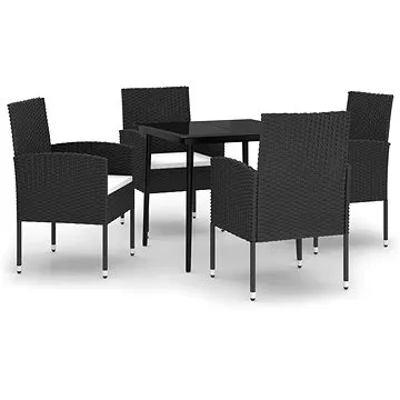 5dílný zahradní jídelní set černý, 3099620 (3099620)
