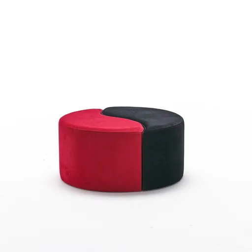Taburet Alis Puf Red and Black