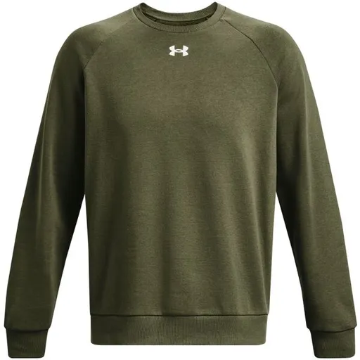 Under Armour RIVAL FLEECE CREW Pánská mikina, khaki, velikost M