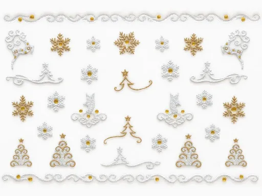 Samolepky na nehty Vánoce - stříbrno-zlaté YJ055