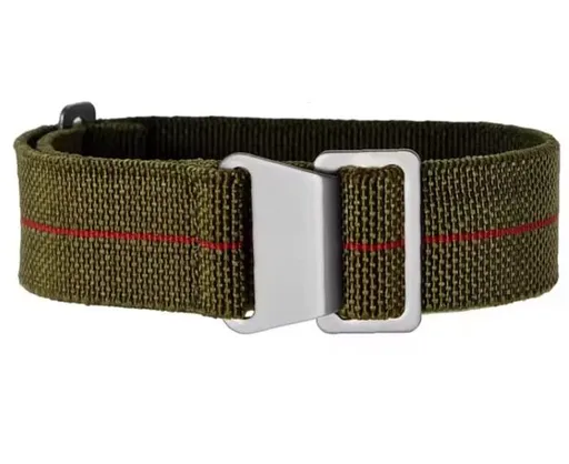 Elastický nylonový řemínek, zelený-červená (motiv 125) - 20 mm