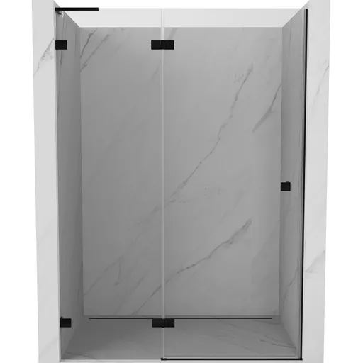 MEXEN/S Lunar L sprchové dveře křídlové levé 135, transparent, černá 834L-135-000-70-00-L