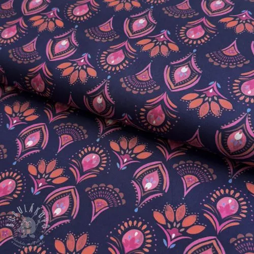 Bavlněná látka Motif navy digital print