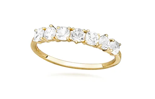 Silver Cat Elegantní pozlacený prsten s kubickými zirkony SC640 58 mm