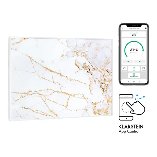 Klarstein Wonderwall Air Art Smart, infračervený ohřívač, 80 x 60 cm, 500 W, mramor