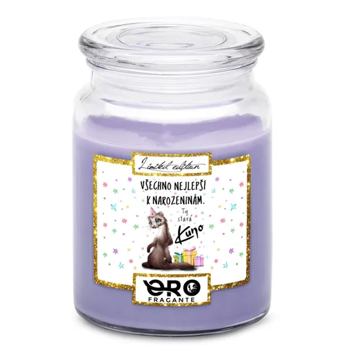 Svíčka Ty stará kuno (Vůně svíčky: Levandule)