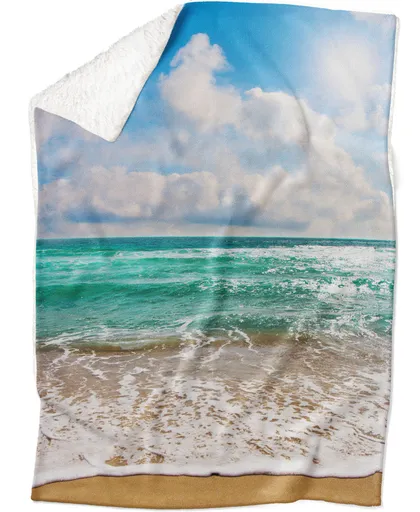 Deka Moře (Rozměr : 200 x 140 cm, Podšití beránkem: ANO)