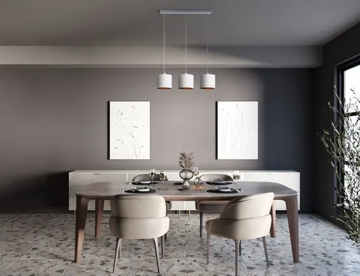 Vespillo 18x75x105cm závěsná lampa 3 bílý/zlatý