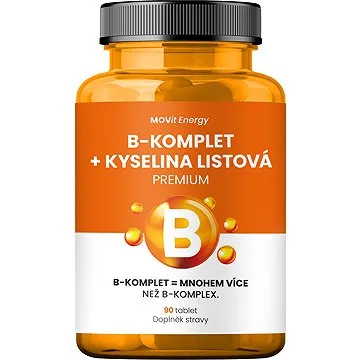 MOVit B-Komplet + Kyselina listová PREMIUM, 90 tablet (8594202100436)