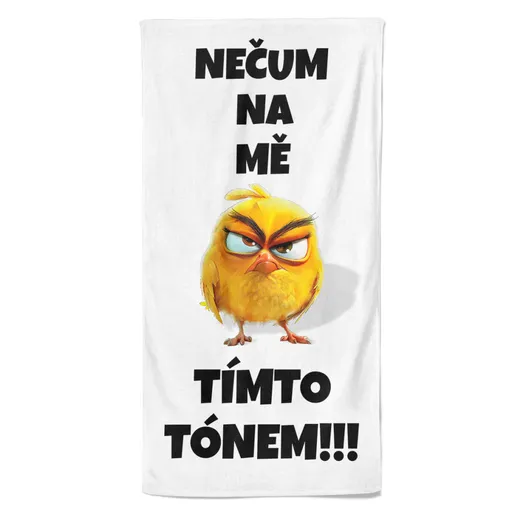 Osuška Nečum na mě – kanár (Velikost osušky: 100x170cm)