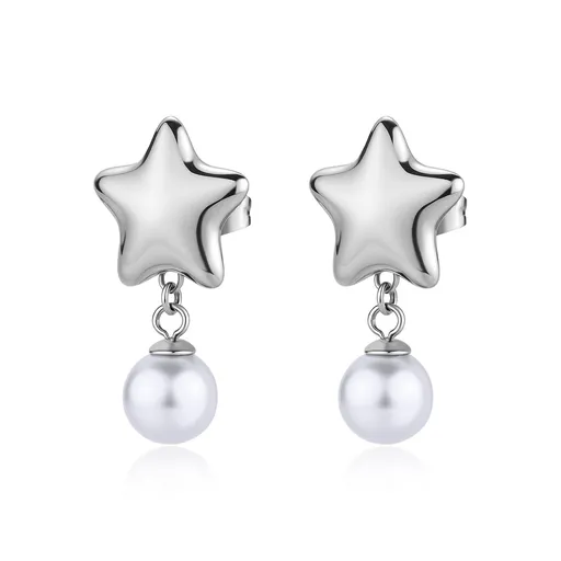 S'Agapõ Krásné hvězdičkové náušnice s perličkami Stellar SSE49