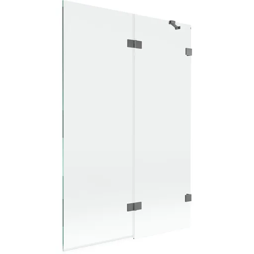 MEXEN/S Lunar vanová zástěna 2-křídlová pravá 120 x 150, transparent, grafit metal 897-120-100-95-00-P