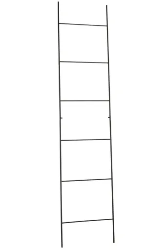 Černý kovový věšák na textil žebřík  - 50*220 cm J-Line by Jolipa
