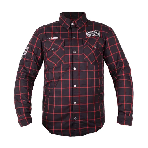 Moto košile W-TEC Black Heart Rattlesneak černá s červeným pruhem M
