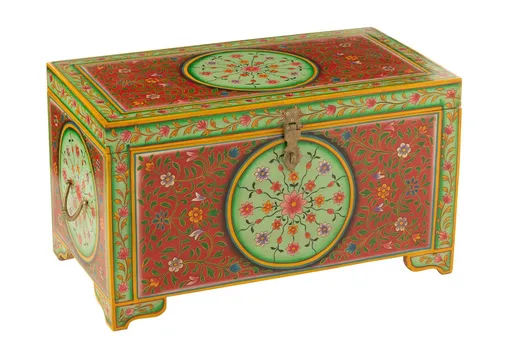 Dřevěná barevná truhla Mumbai mango wood - 78*43*45 cm J-Line by Jolipa