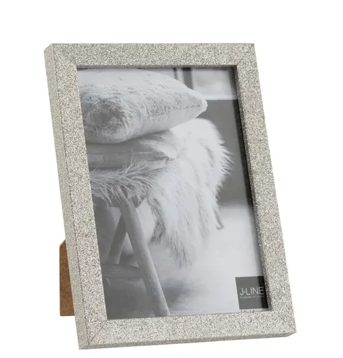 Stříbrný dekorativní fotorámeček s flitry Glitter silver - 15*2*20 cm / 13*18cm J-Line by Jolipa