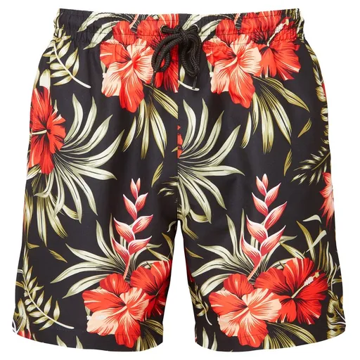 WOMBAT® Pánské koupací šortky - Černá / červená | XL