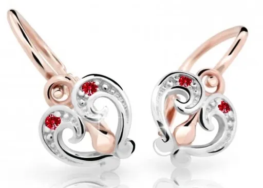 Cutie Jewellery Slušivé dětské náušnice z růžového zlata C2211-10-X-4 červená