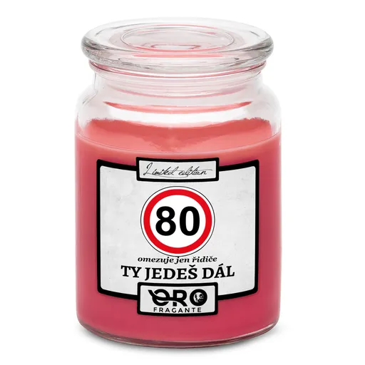 Svíčka Ty jedeš dál – výběr věku (věk: 80, Vůně svíčky: Višně v čokoládě)
