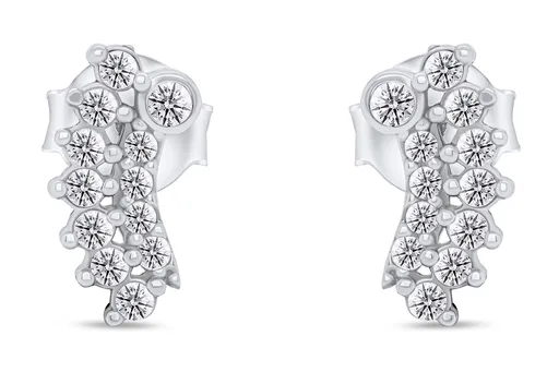 Brilio Silver Podélné stříbrné náušnice se zirkony EA358W