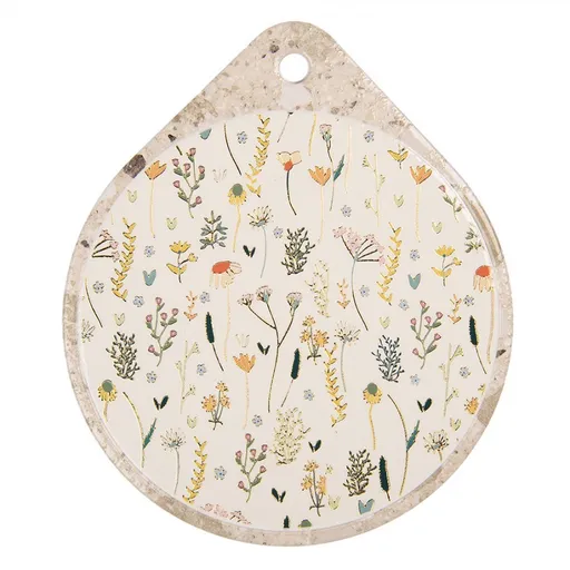 Keramicko-korková podložka pod nádobí s lučními květy Pastel Coaster - 20*23 cm Clayre & Eef