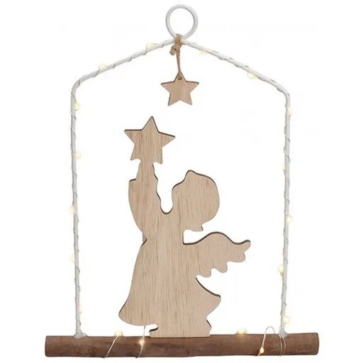 LED závěsná dekorace - anděl, 20 x LED, 2 x AA