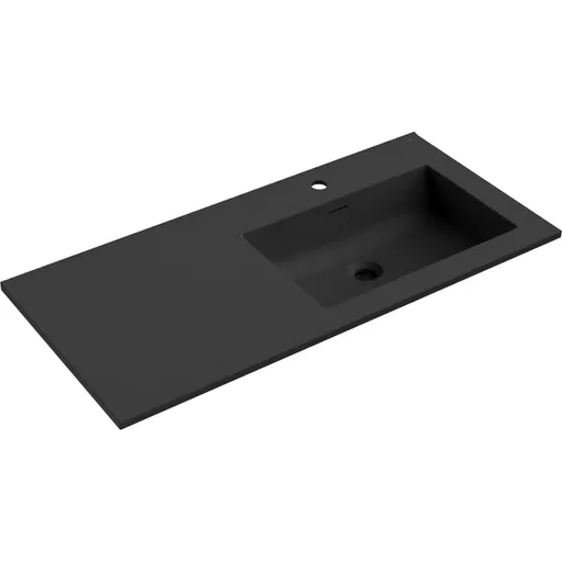 MEXEN Otis umyvadlo zapuštěné do desky pravá 101 x 46,5, černá mat 25181071P