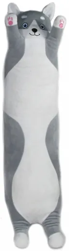 Plyšák Pes válec husky šedý – 90 cm