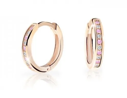 Cutie Jewellery Nadčasové kruhové náušnice z růžového zlata C3343-80-X-4 růžová
